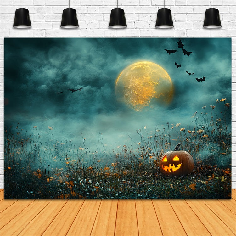 Toile Halloween Citrouille Nuit Ciel Éclairé Par Lune CSH58-81
