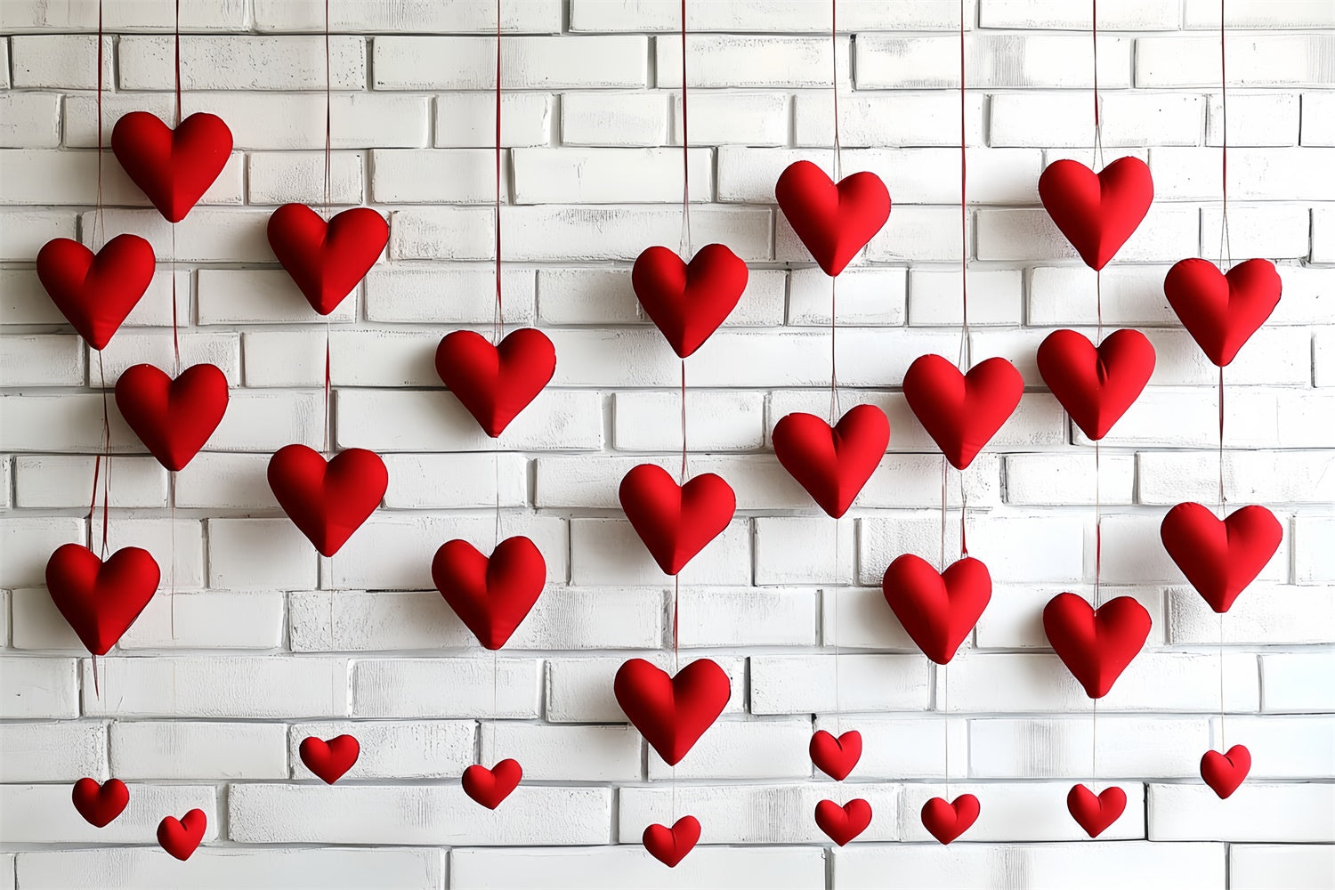 Toile de fond Mur de Brique Coeur Rouge Minimaliste CSH6-132