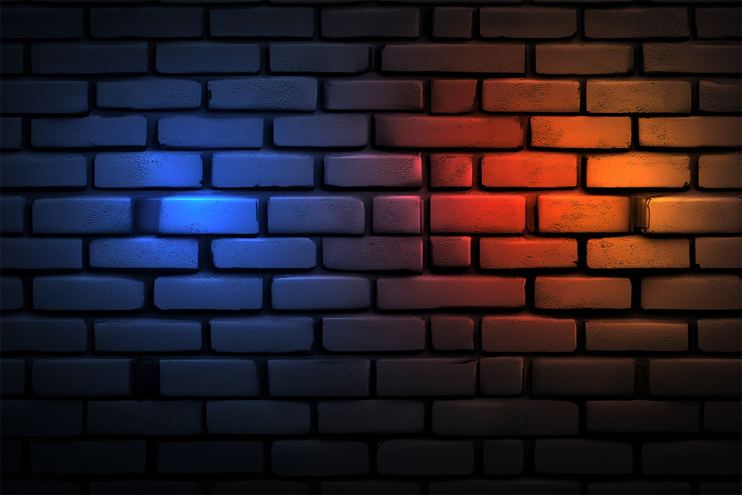 Toile de fond Photo Mur de Brique Rouge Bleu Effet Néon CSH6-143