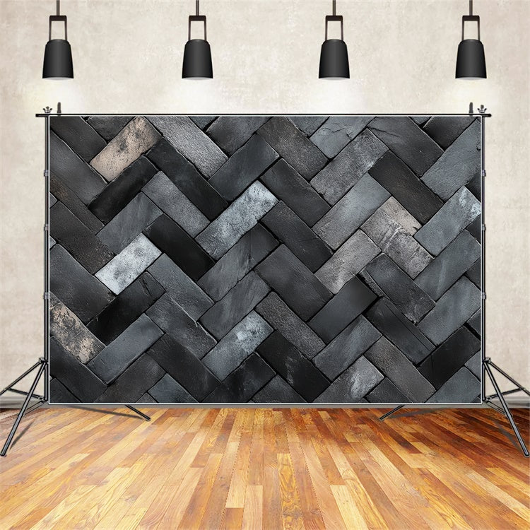 Toile de fond Photo Mur de Brique Motif Pierre Chevron CSH6-145