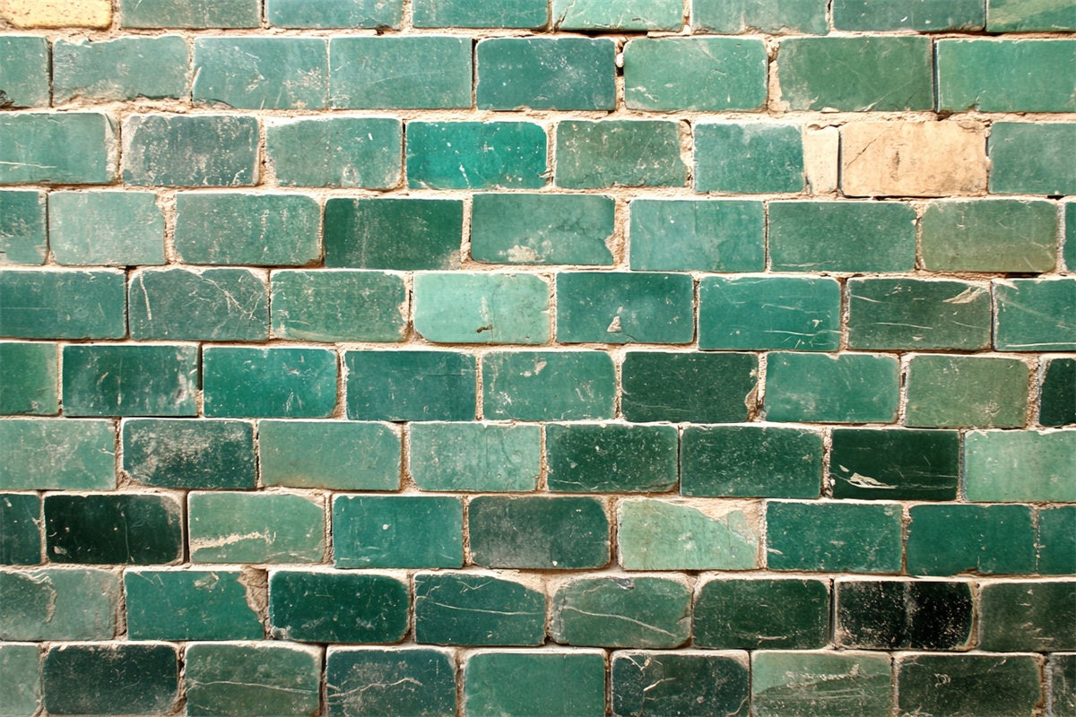 Toile de fond Photo Mur de Brique Émaillée Émeraude CSH6-146