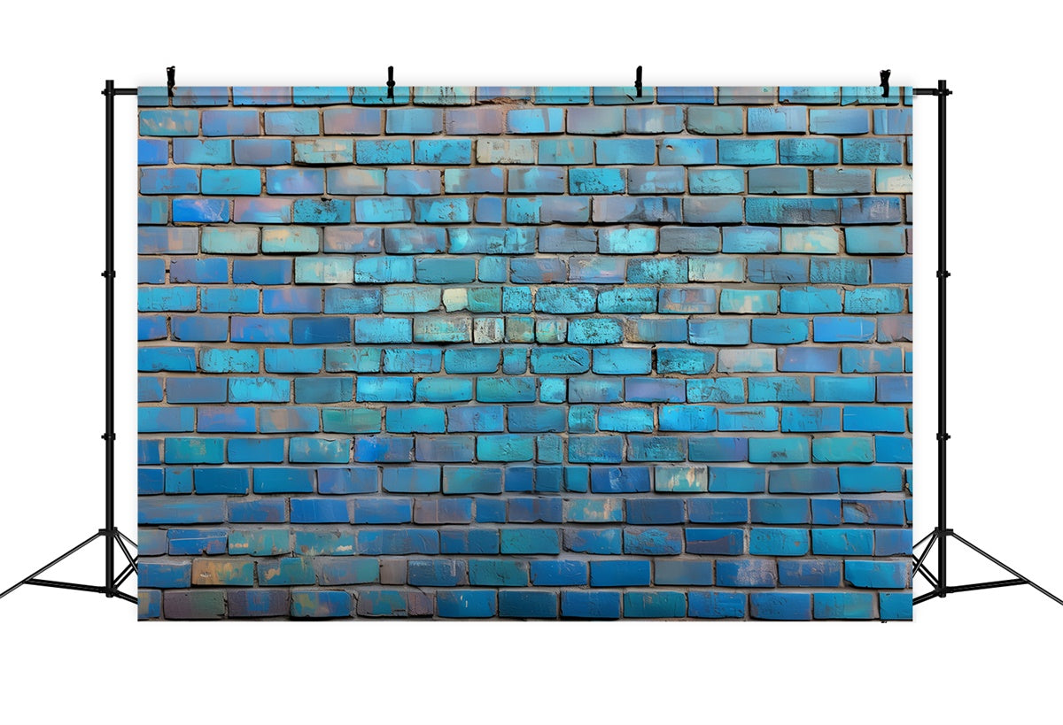 Toile de fond Mur de Brique Bleu Usé Rêveur CSH6-147