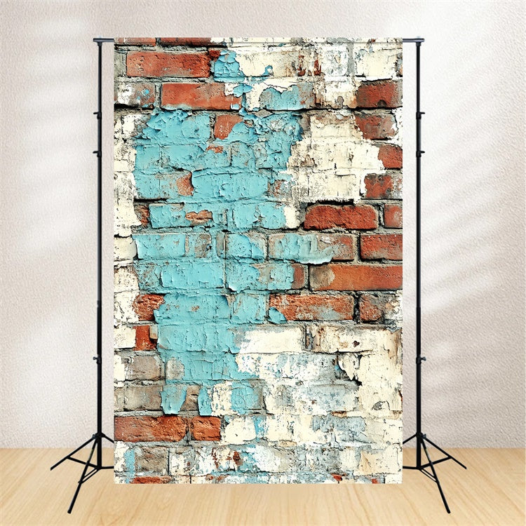 Toile de fond Brique Texture Bleue Urbaine Vieillie CSH6-155