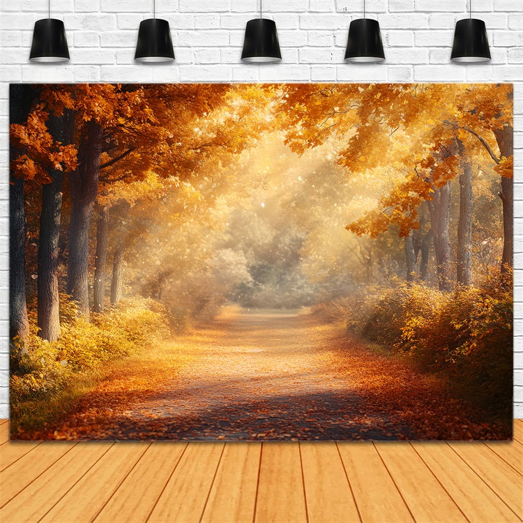 Toile de fond Automne Promenade Dorée en Forêt CSH6-185