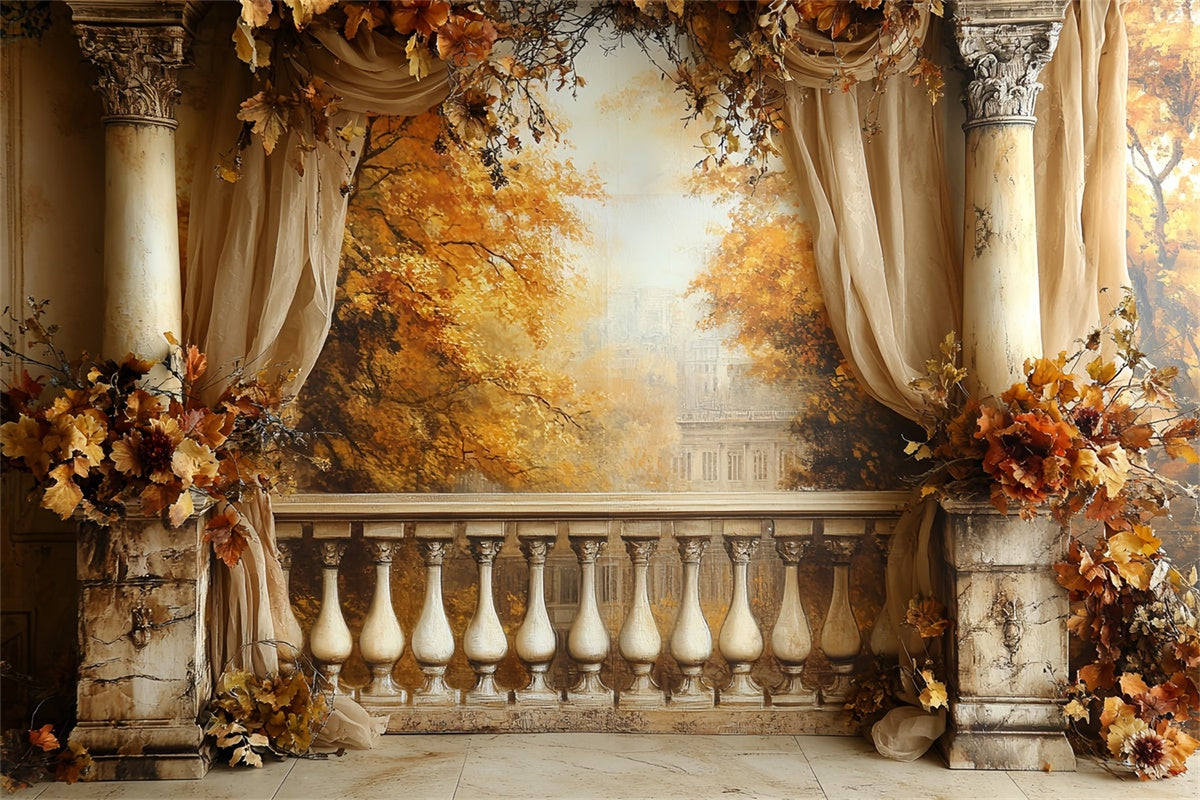 Toile de fond Photo Automne Élégance Balcon Vintage CSH6-187