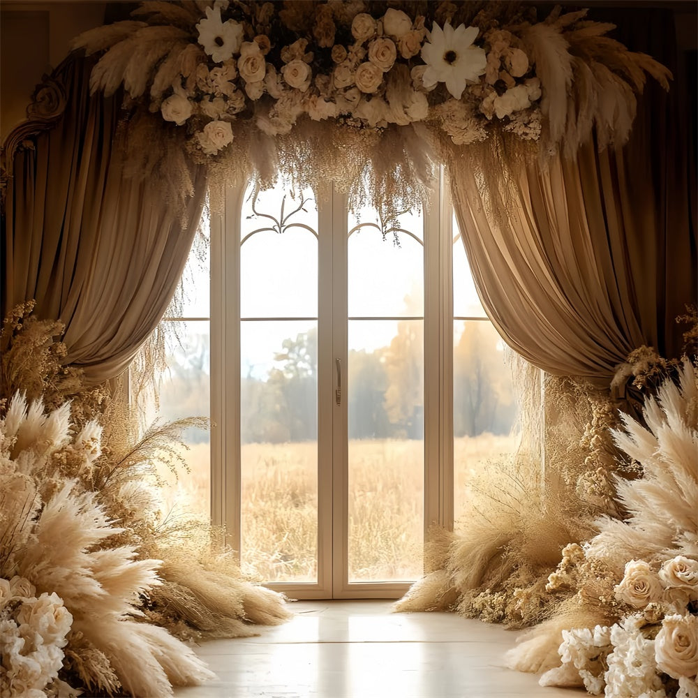 Toile de fond Photo Automne Fenêtre Bohème Romantique et Luxueuse CSH6-190