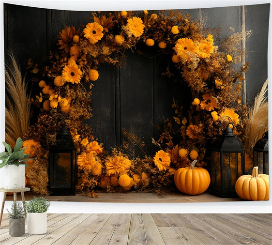 Toile de fond Photo Automne Guirlande de Récolte Dorée CSH6-202