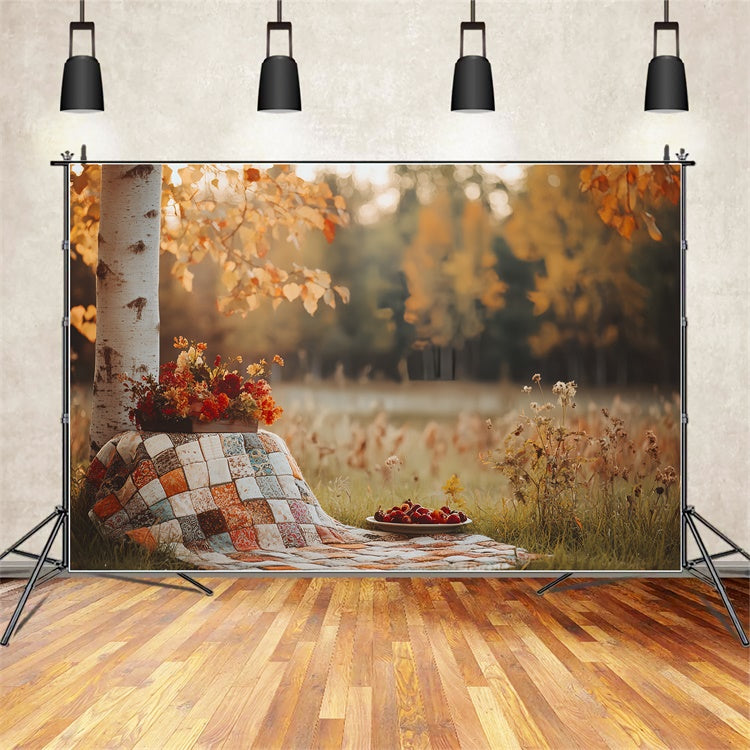 Toile de fond Automne Pique-Nique Champêtre en Forêt CSH6-207