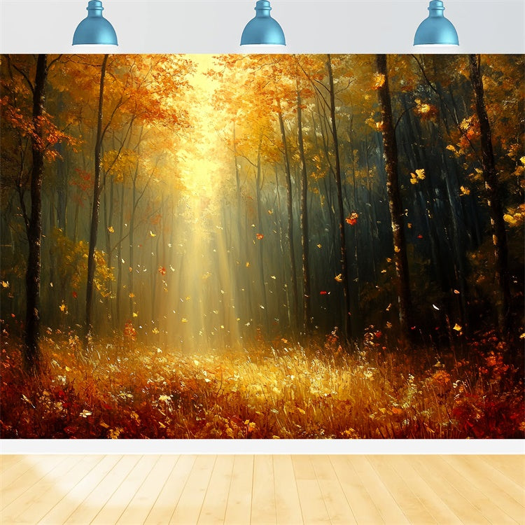 Toile de fond Photo Automne Forêt Ensoleillée CSH6-208