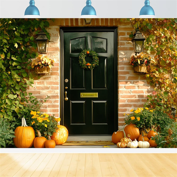 Toile de fond Photo Automne Couronne Rustique de Bienvenue CSH6-224