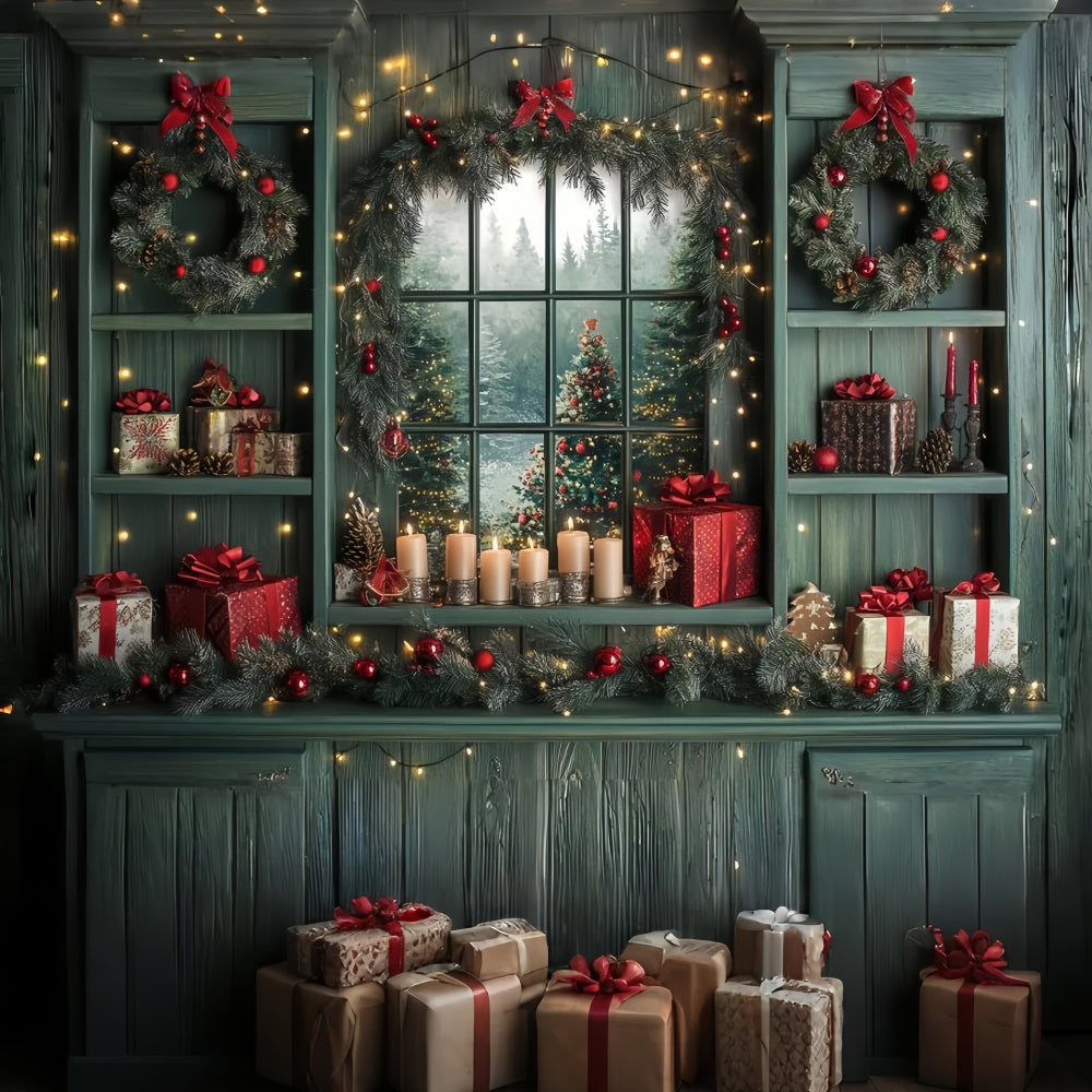Toile de fond photo Noël Fenêtre de Noël Conviviale CSH6-258