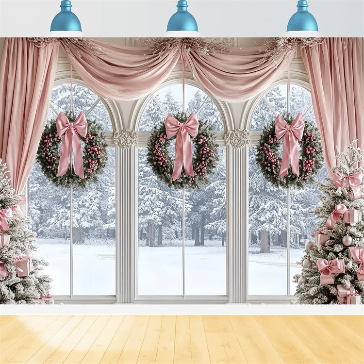 Toile de fond Noël Fête en Douceur Rose Professionnelle CSH6-279