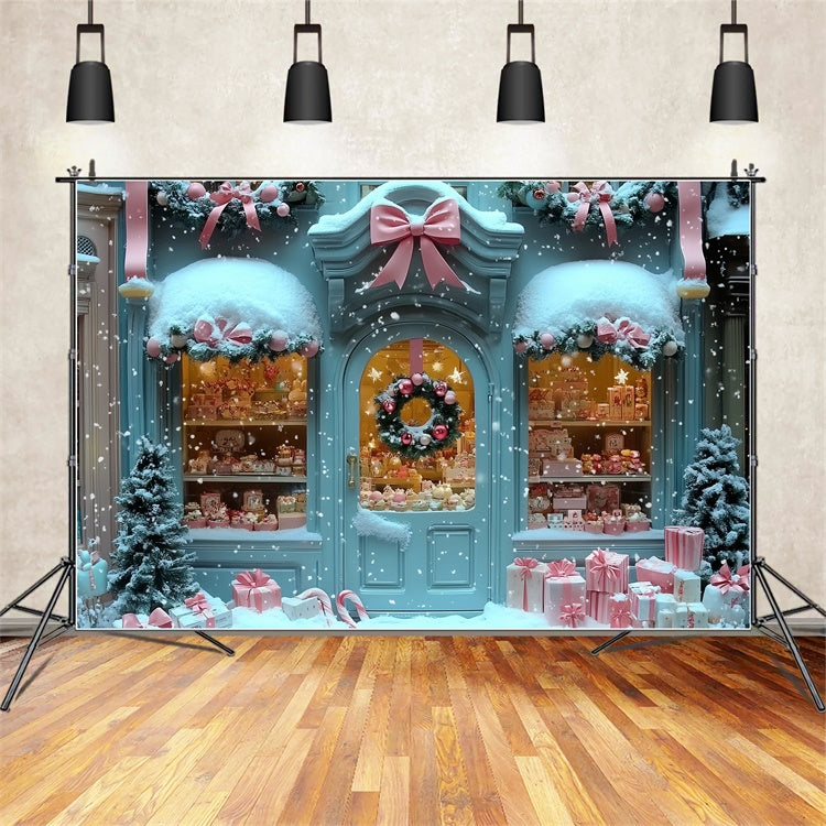 Toile de fond photo Noël Maison de Cadeaux Pastel CSH6-290