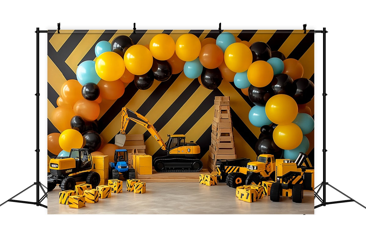 Toile de fond Photo Gâteau Smash Garçon Fête Chantier Amusant CSH6-299