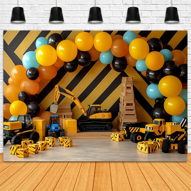 Toile de fond Photo Gâteau Smash Garçon Fête Chantier Amusant CSH6-299