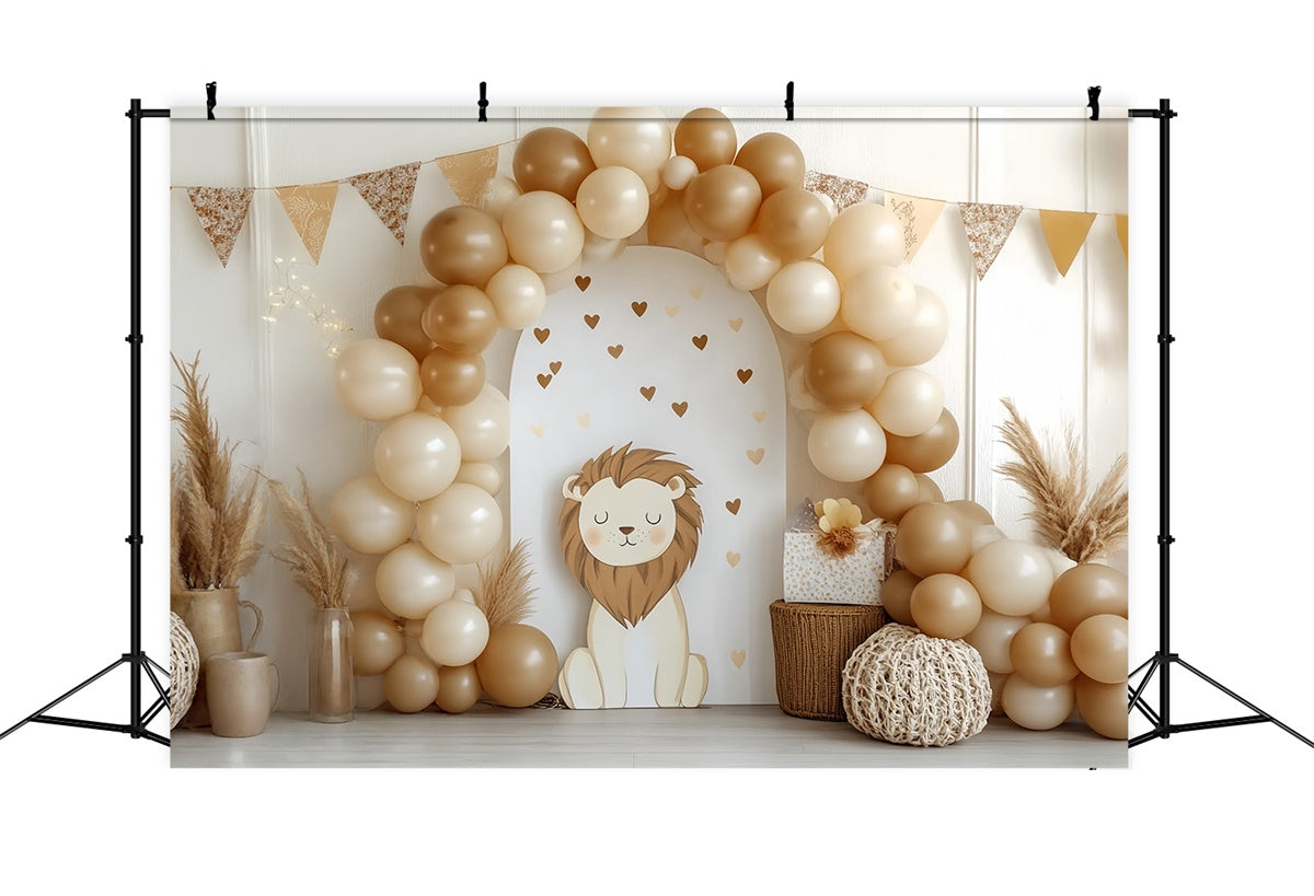 Toile de fond Cake Smash Petit Lion Arche de Ballons CSH6-302