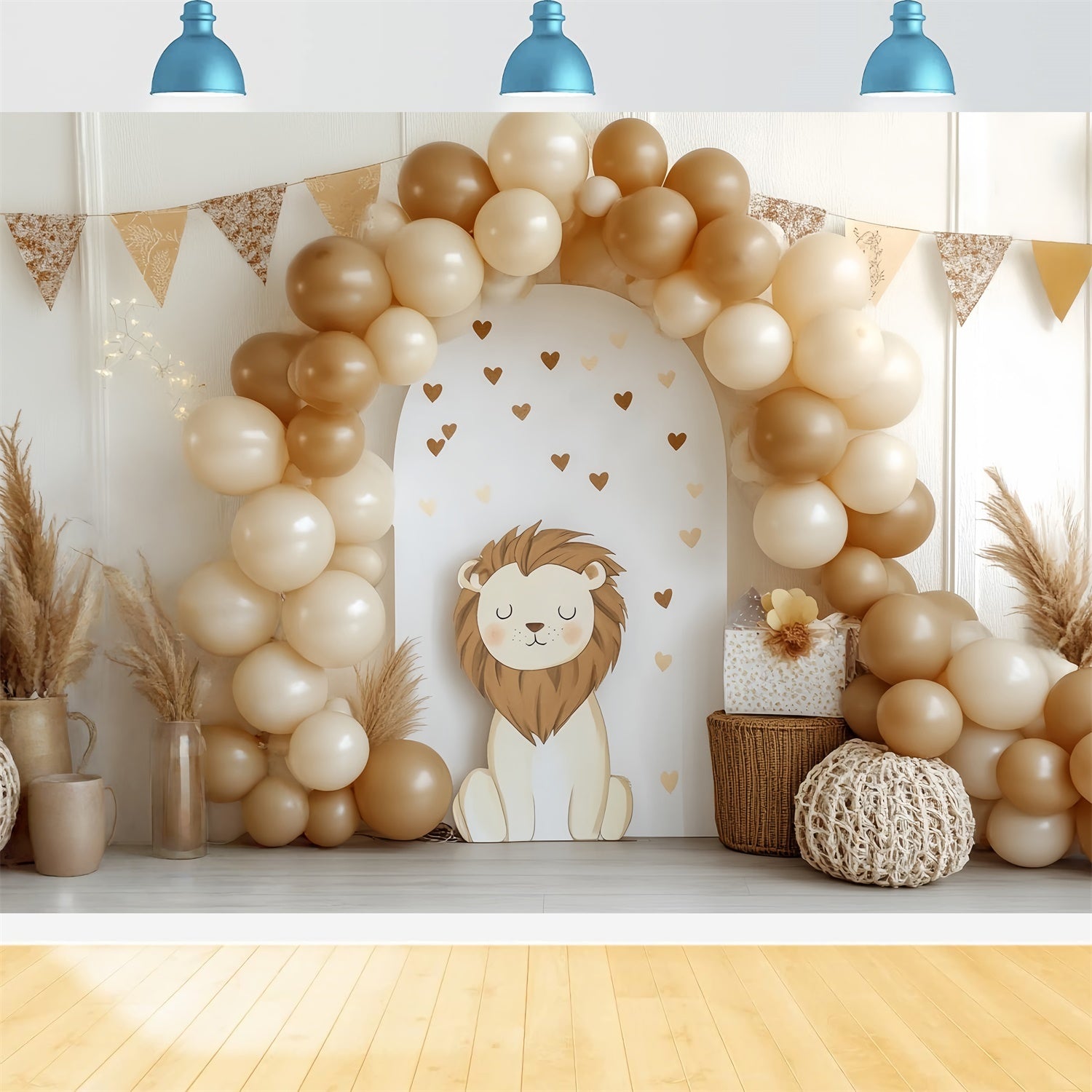 Toile de fond Cake Smash Petit Lion Arche de Ballons CSH6-302