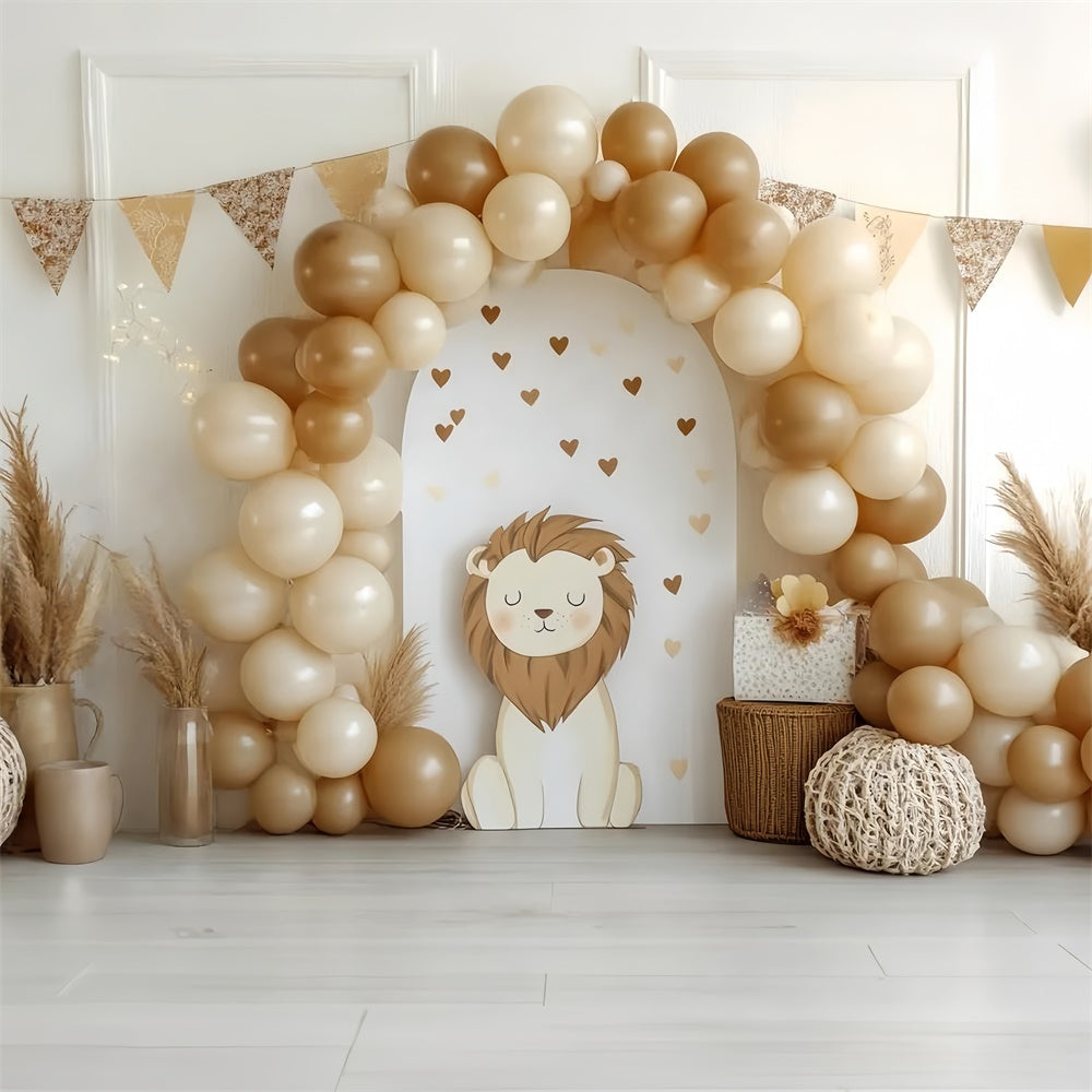 Toile de fond Cake Smash Petit Lion Arche de Ballons CSH6-302