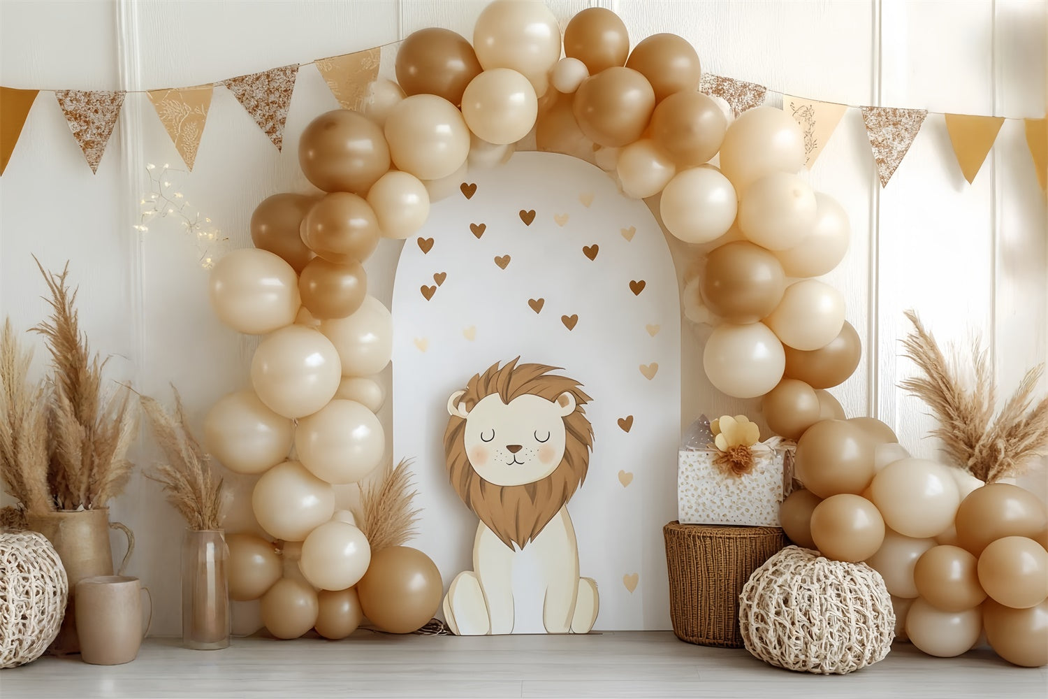 Toile de fond Cake Smash Petit Lion Arche de Ballons CSH6-302
