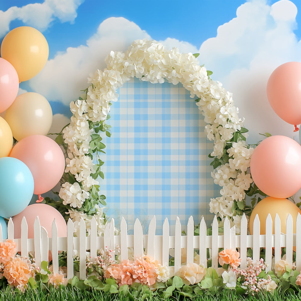 Toile de fond Photo Gâteau Smash Prairie Pastel Ballons CSH6-304