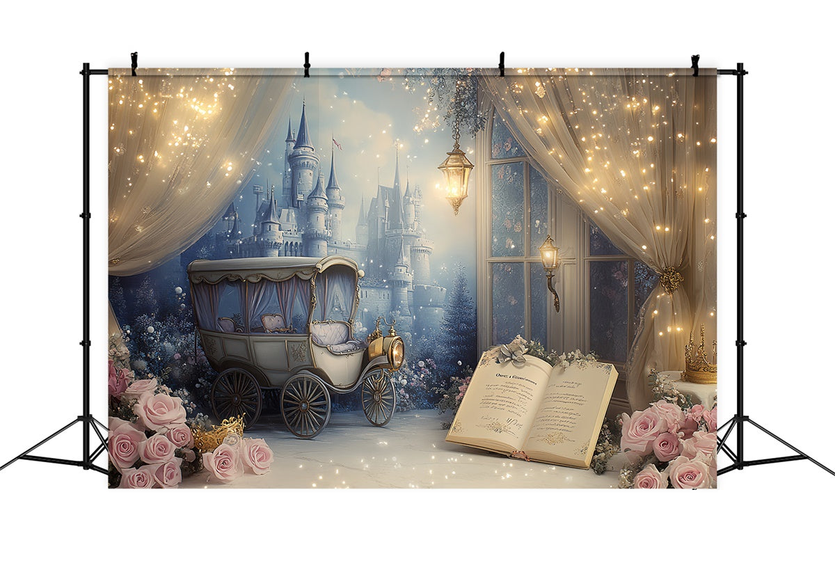 Toile de fond Cake Smash Fille Carrosse Royal Château CSH6-309