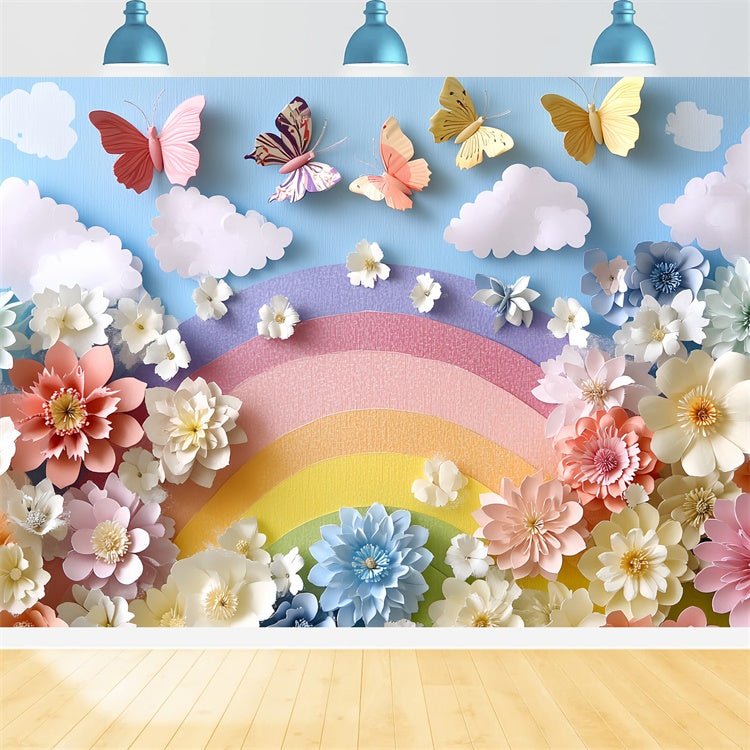Toile de fond Photo Gâteau Smash Papillon Fantaisie Florale CSH6-310