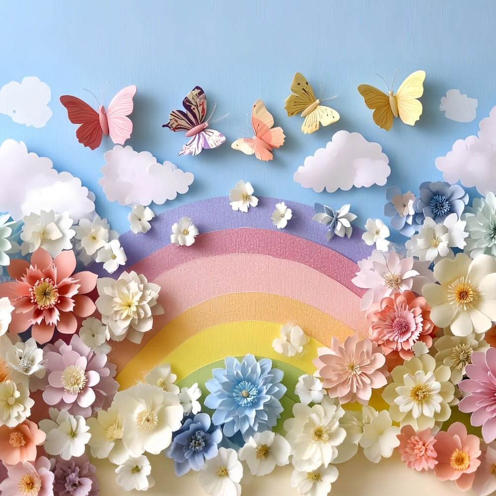 Toile de fond Photo Gâteau Smash Papillon Fantaisie Florale CSH6-310