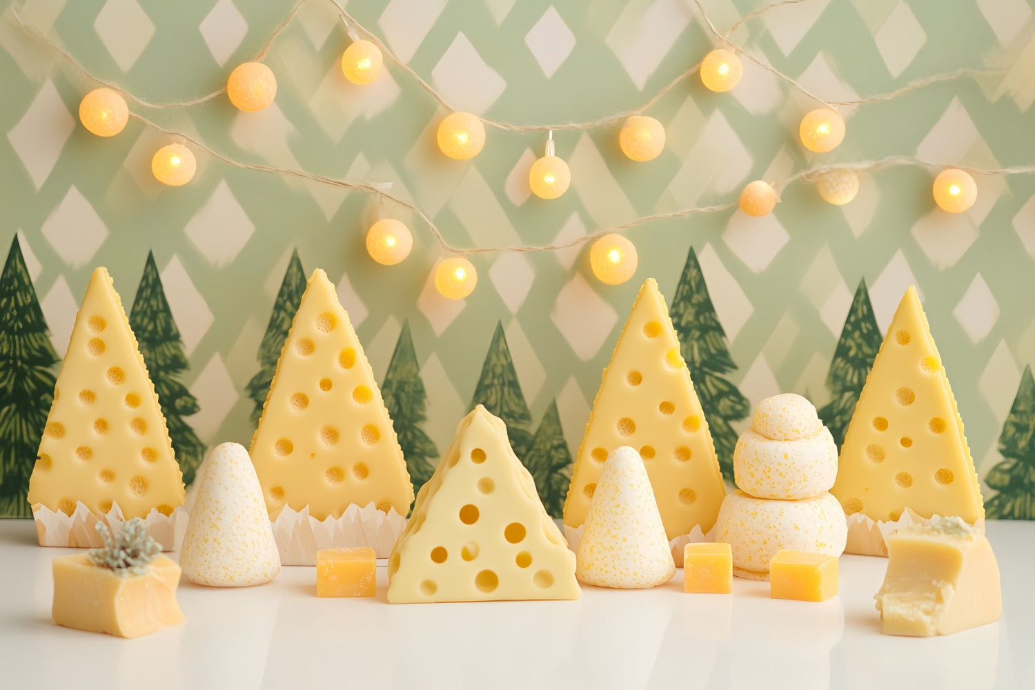 Toile de fond Photo Anniversaire Bébé Forêt Fromage Mignonne CSH6-313