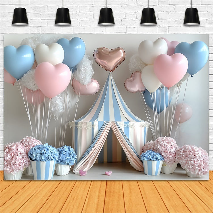 Toile de fond Photo Gâteau Smash Tente de Ballons en Cœur CSH6-323