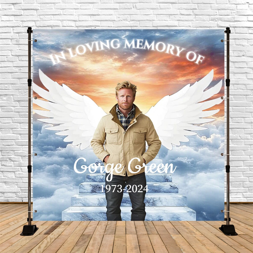 Toile de fond Commémorative Idées Heure Dorée d’Adieu Personnalisée CSH6-371