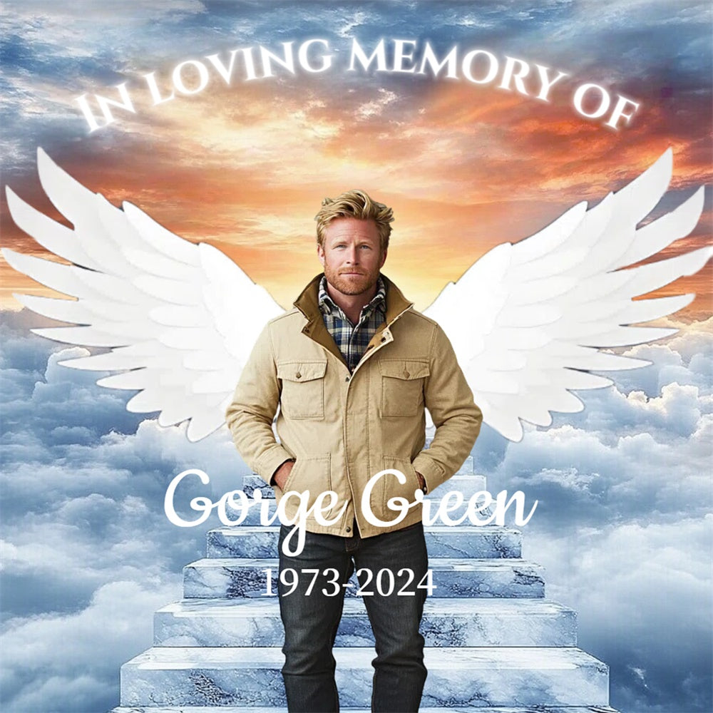 Toile de fond Commémorative Idées Heure Dorée d’Adieu Personnalisée CSH6-371