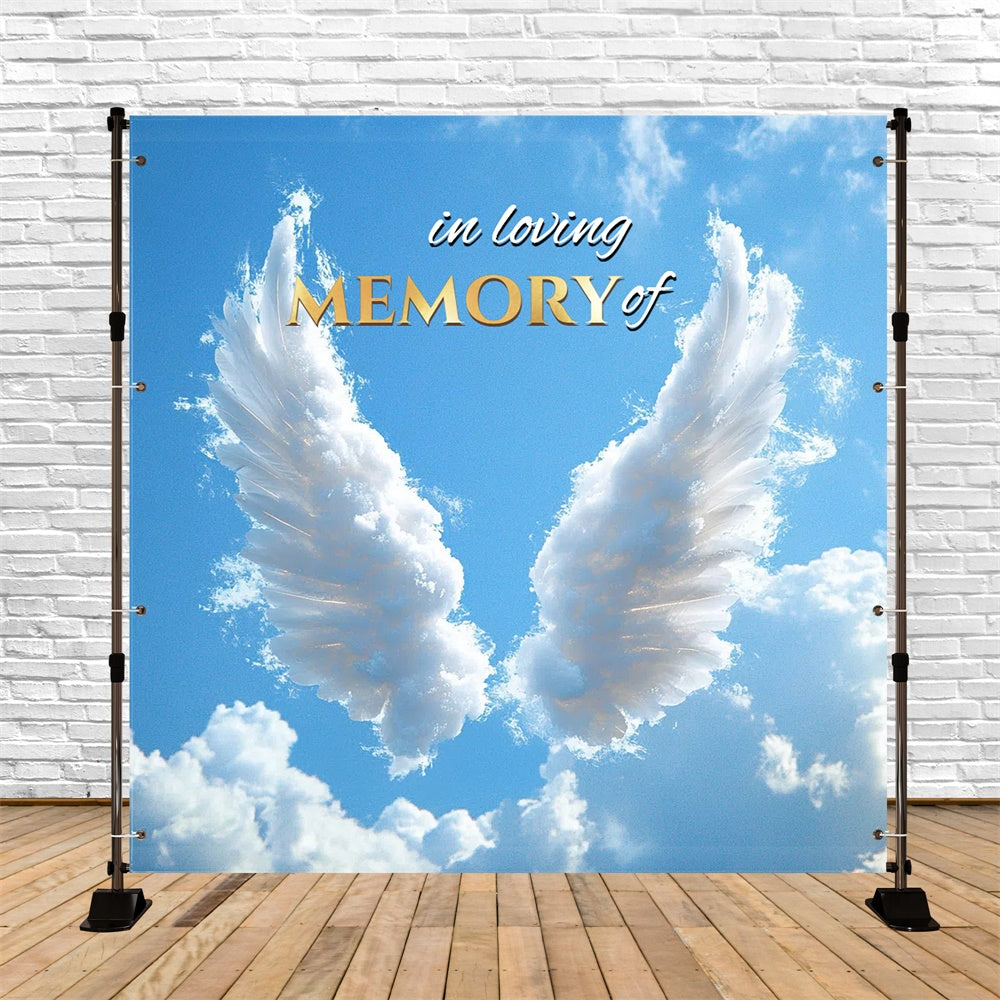 Toile de fond Hommage Idées Nuage Ailes Angéliques Personnalisée CSH6-380