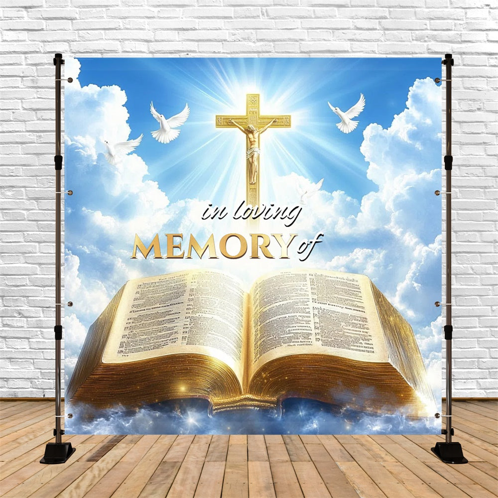 Toile de fond Hommage Idées Croix Bible Gloire Personnalisée CSH6-384