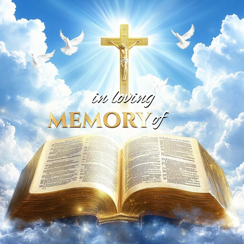 Toile de fond Hommage Idées Croix Bible Gloire Personnalisée CSH6-384