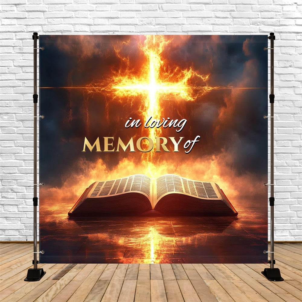 Toile de fond Commémorative Horizon de Flamme Sacrée Personnalisée CSH6-389