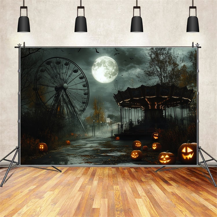 Toile de fond Photographie Halloween Parc Citrouille Effrayant CSH6-68