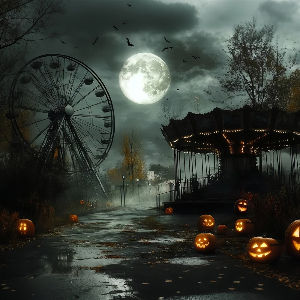 Toile de fond Photographie Halloween Parc Citrouille Effrayant CSH6-68