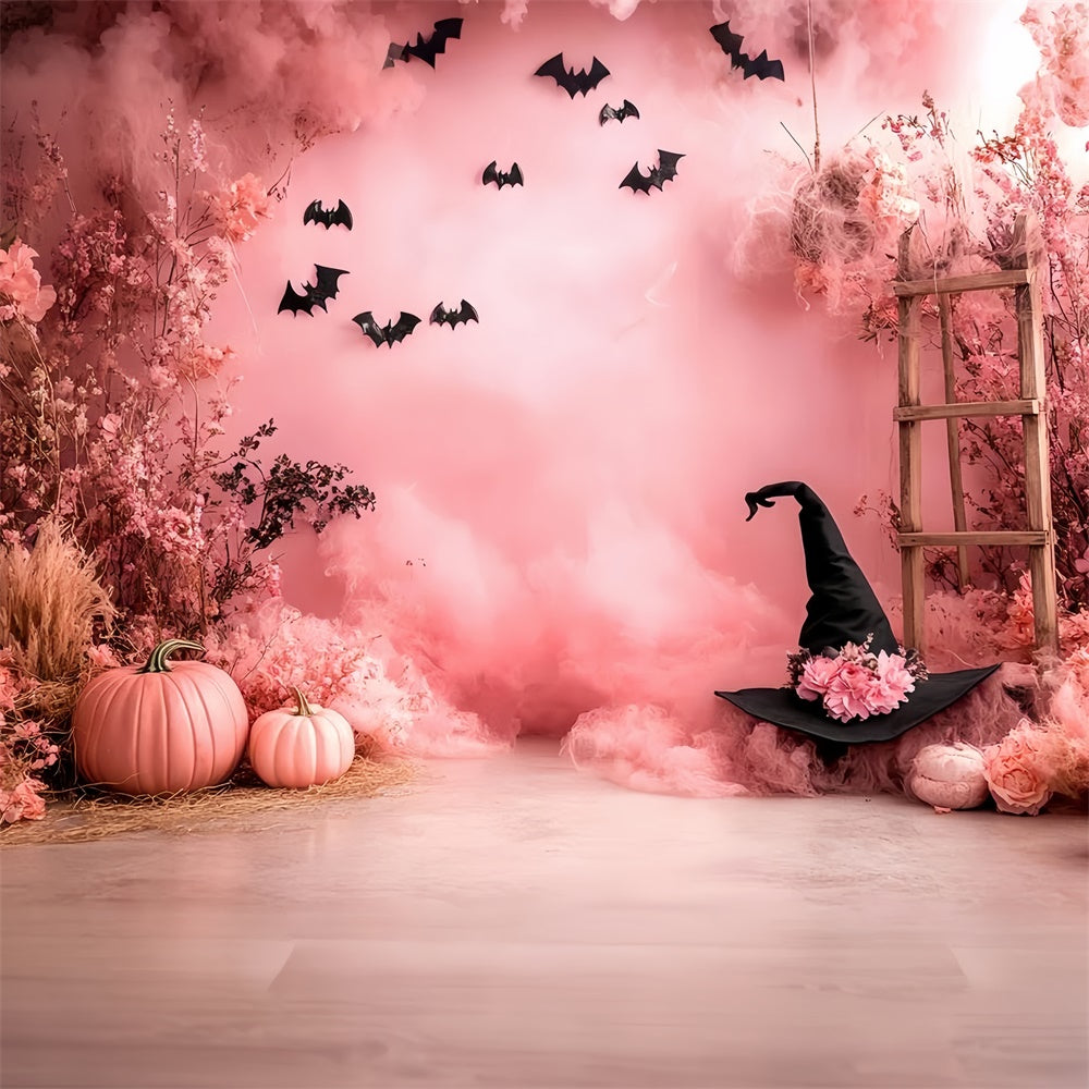 Toile de fond Mur Halloween Jardin Sorcière Rose CSH6-87
