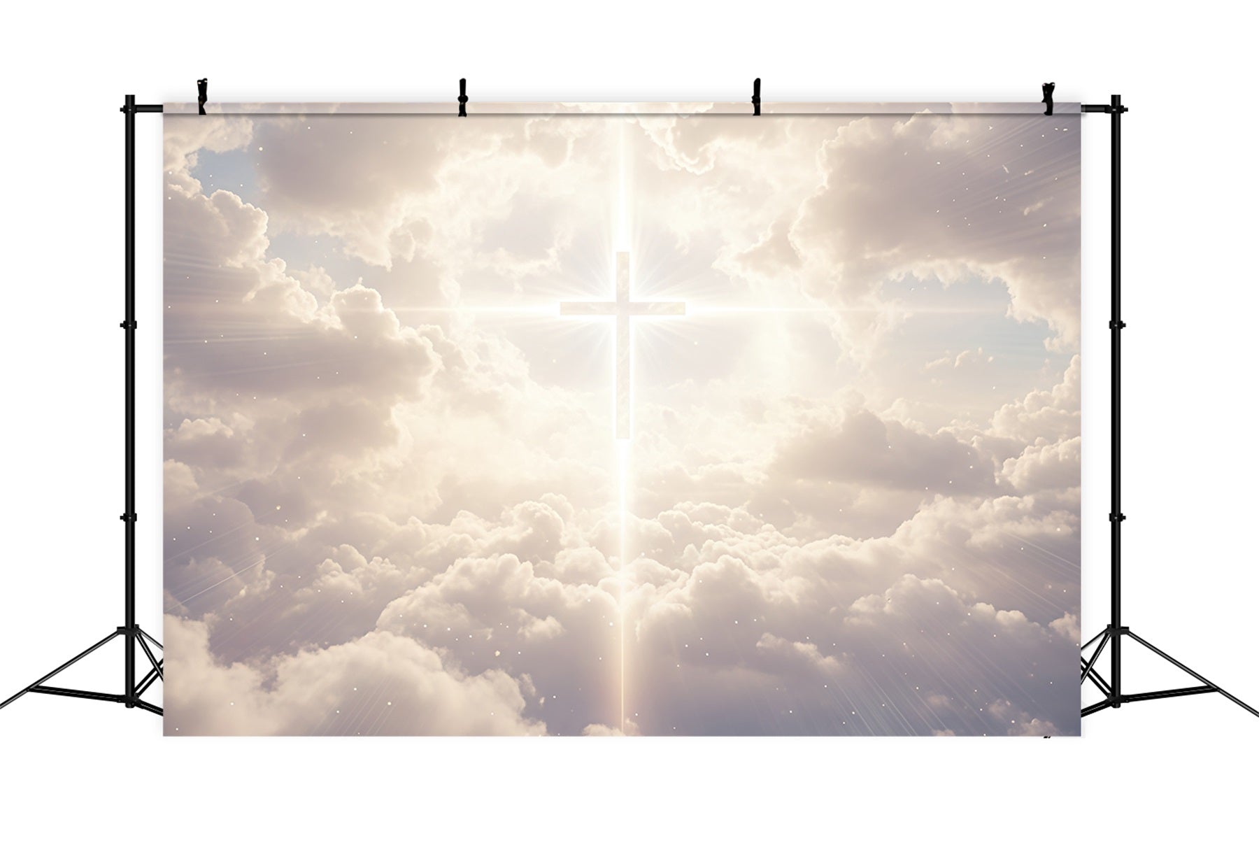 Fond Photo Pâques Lumière Céleste Croix Nuages CSH61-1