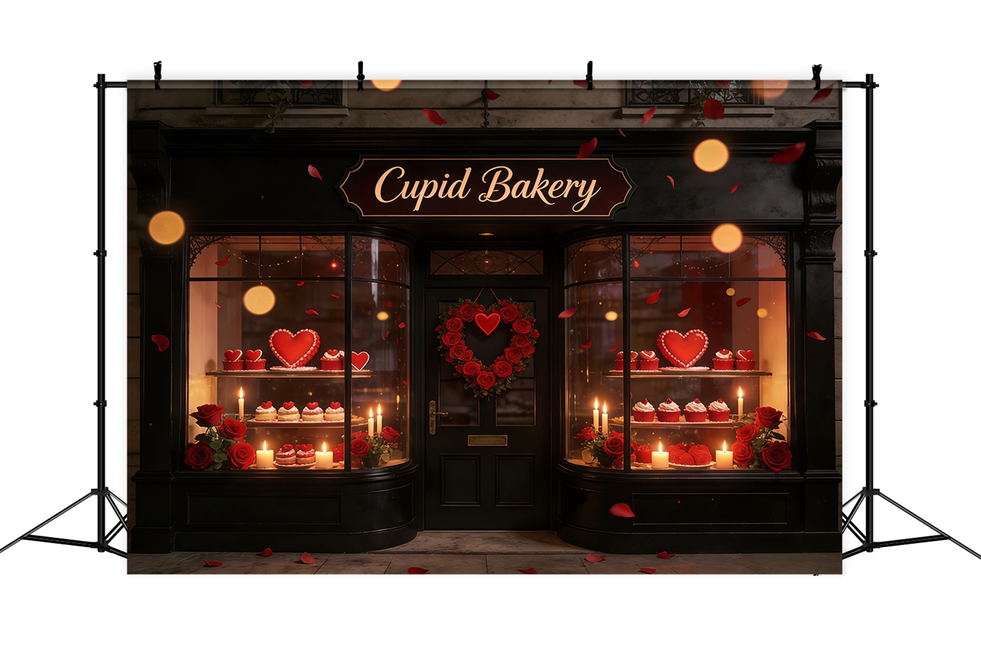 Fond Photo Saint-Valentin Vitrine Boulangerie Cupcakes CSH61-100