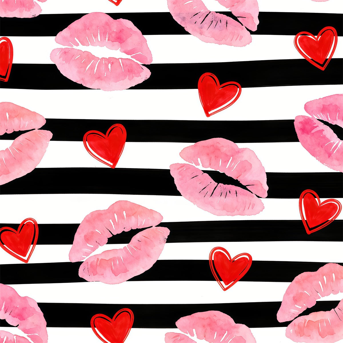 Fond Photo St Valentin Motif Cœurs Aquarelle CSH61-102