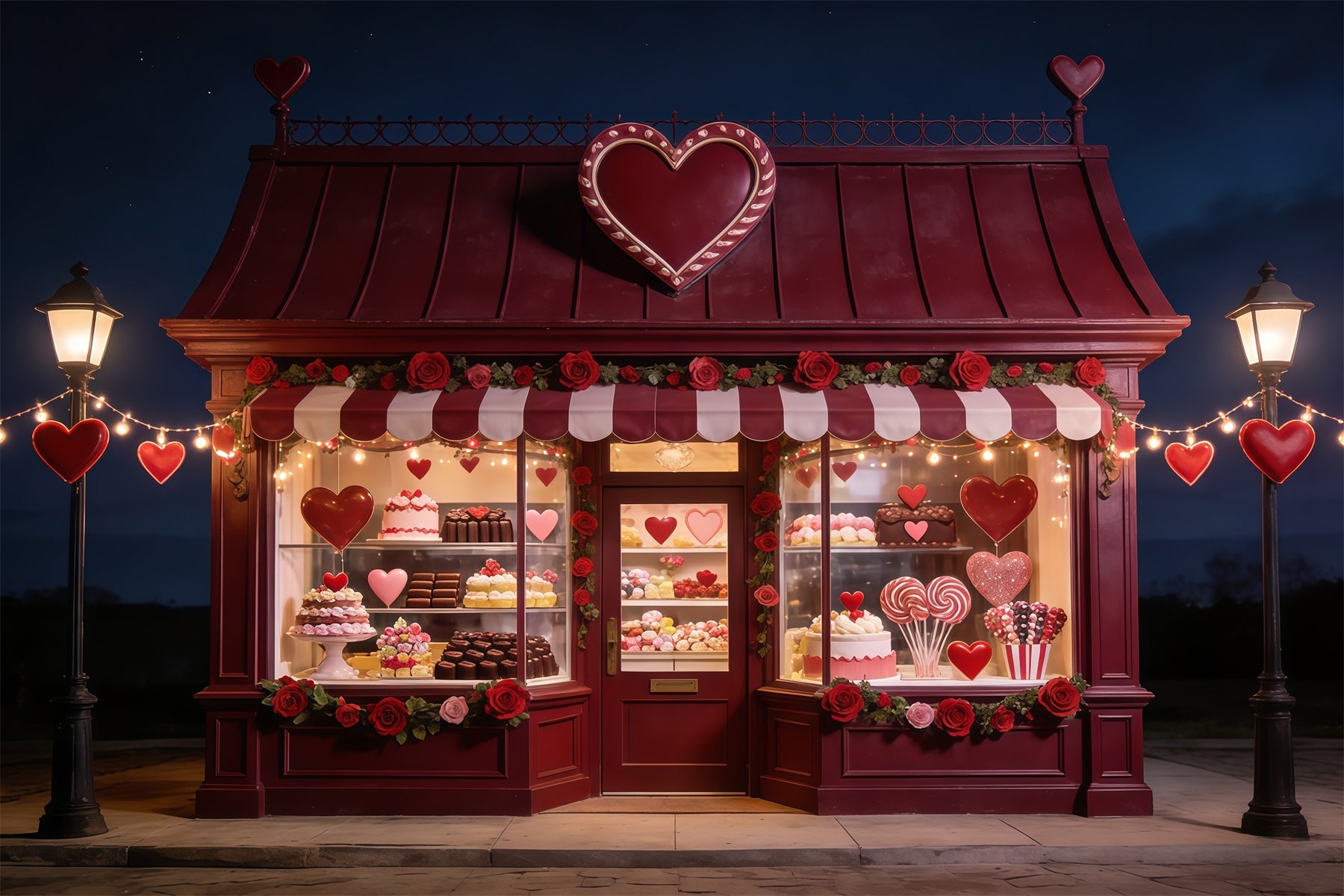 Fond Photo Saint-Valentin Vitrine Desserts Sweetheart CSH61-116
