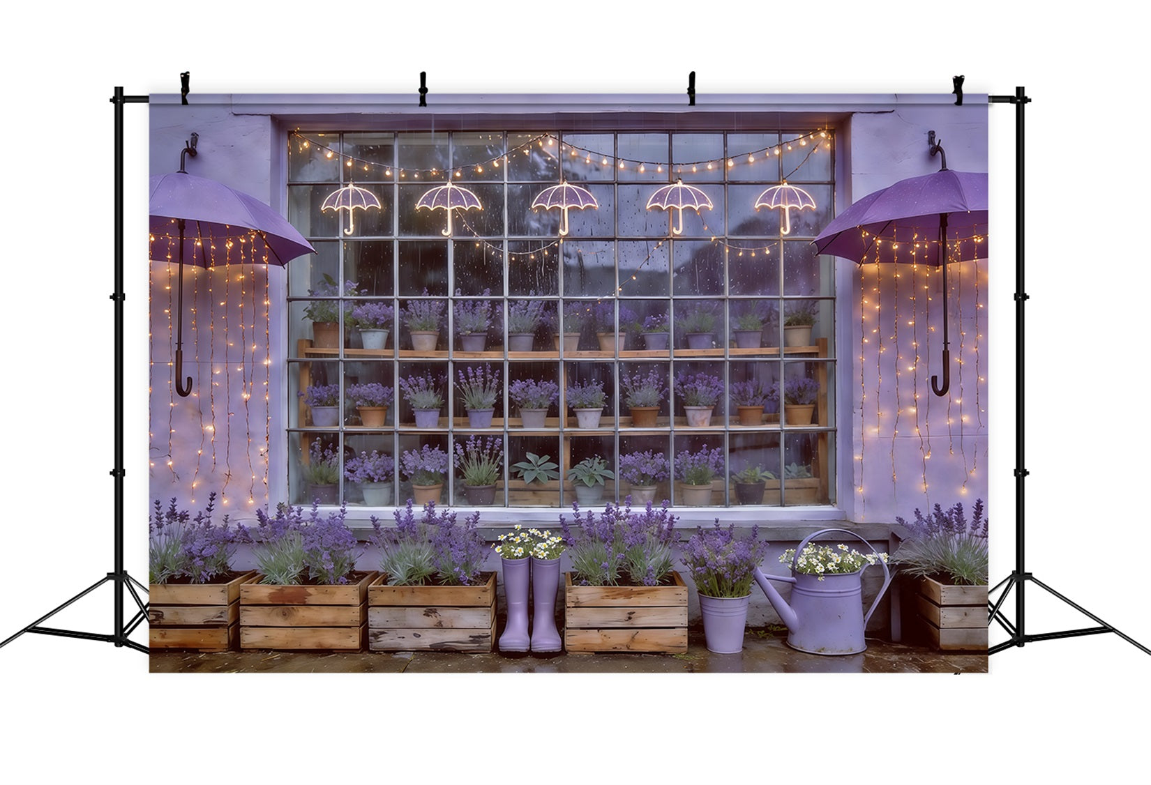 Toile de fond Printemps Fenêtre Jardin Lavande Lumières CSH61-166