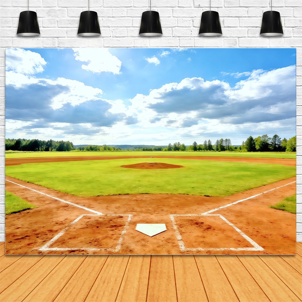 Toile de fond Baseball Terrain Home Plate Ensoleillé CSH61-176