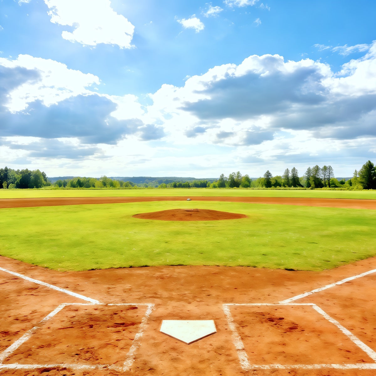 Toile de fond Baseball Terrain Home Plate Ensoleillé CSH61-176