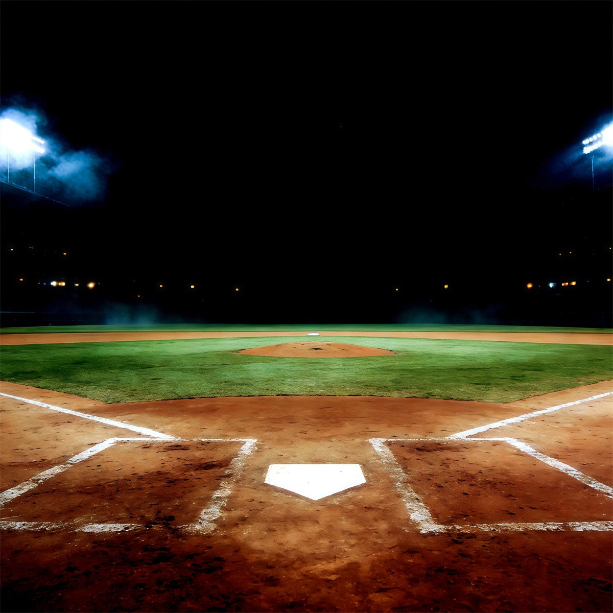 Fond Studio Photo Baseball Home Plate Stade Nuit CSH61-177