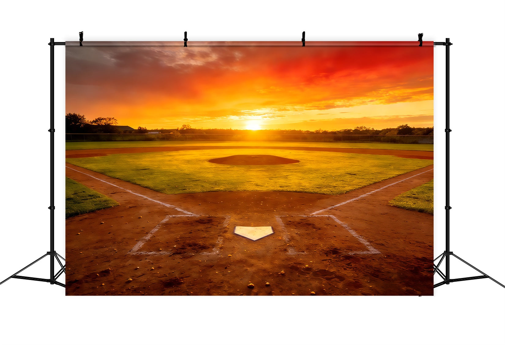 Fond Studio Photo Baseball Diamant Championnat Coucher De Soleil CSH61-185