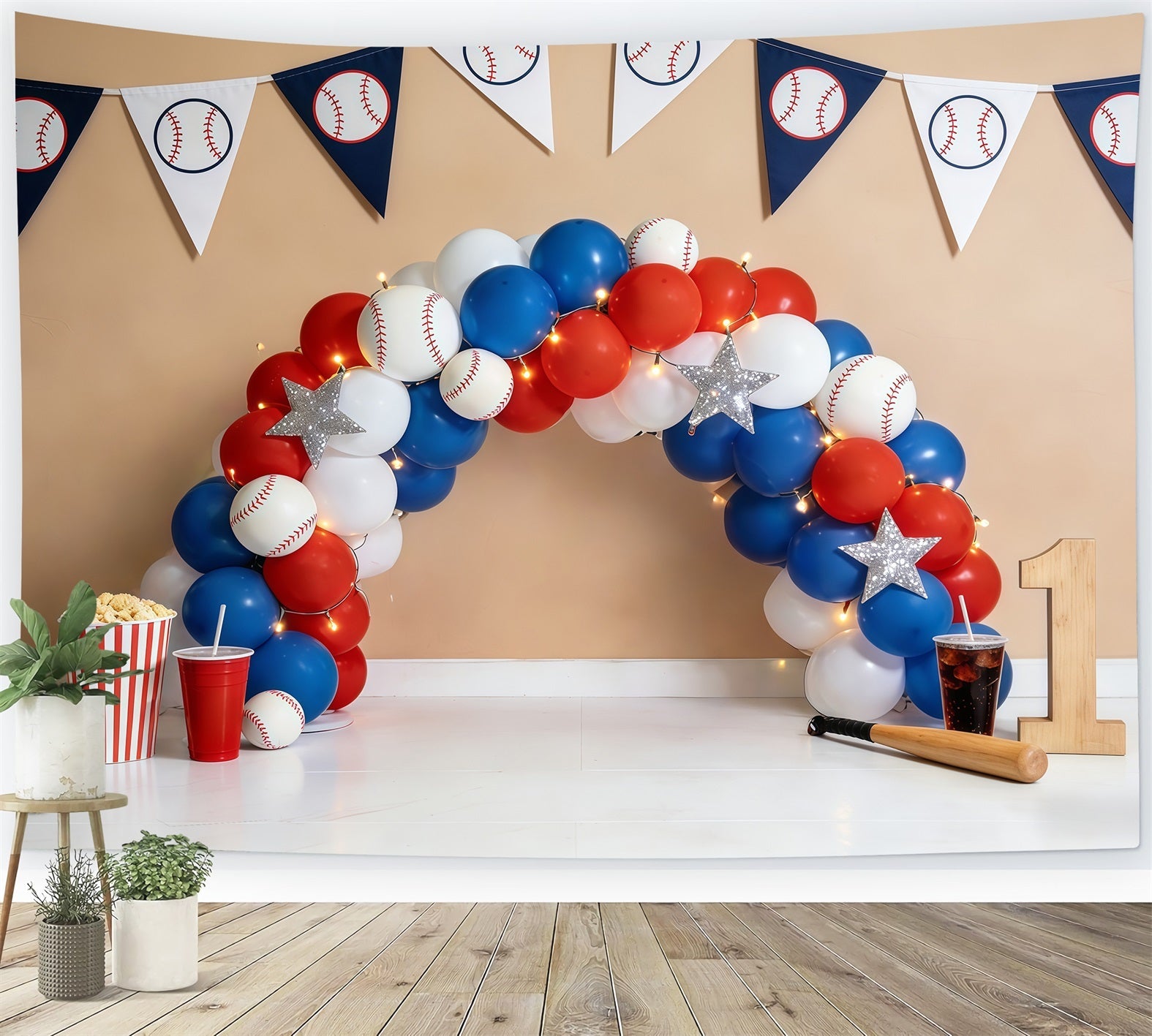Fond Photo Sport Arche Ballons Premier Anniversaire CSH61-195