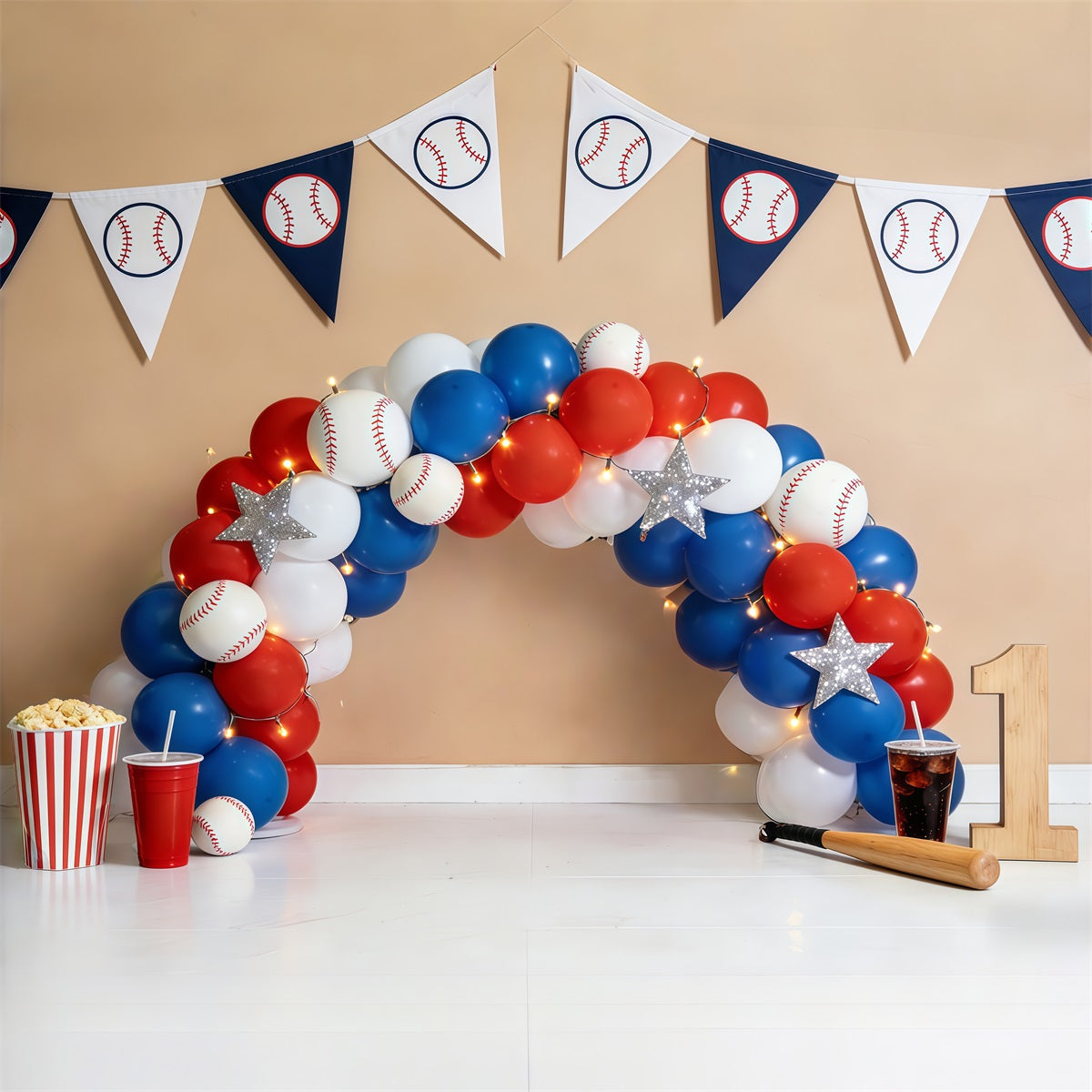 Fond Photo Sport Arche Ballons Premier Anniversaire CSH61-195