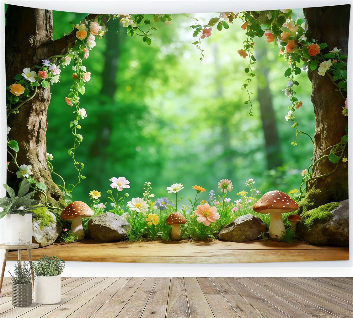 Fond Studio Forêt Boisée Cadre Jardin Creux D’Arbre Floral CSH61-209